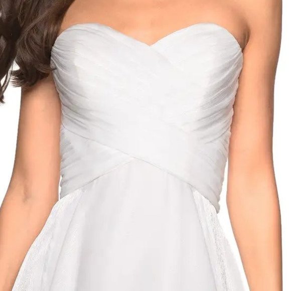 La Femme Strapless Organza Wedding dress or prom Gown 0 - Picture 4 of 5